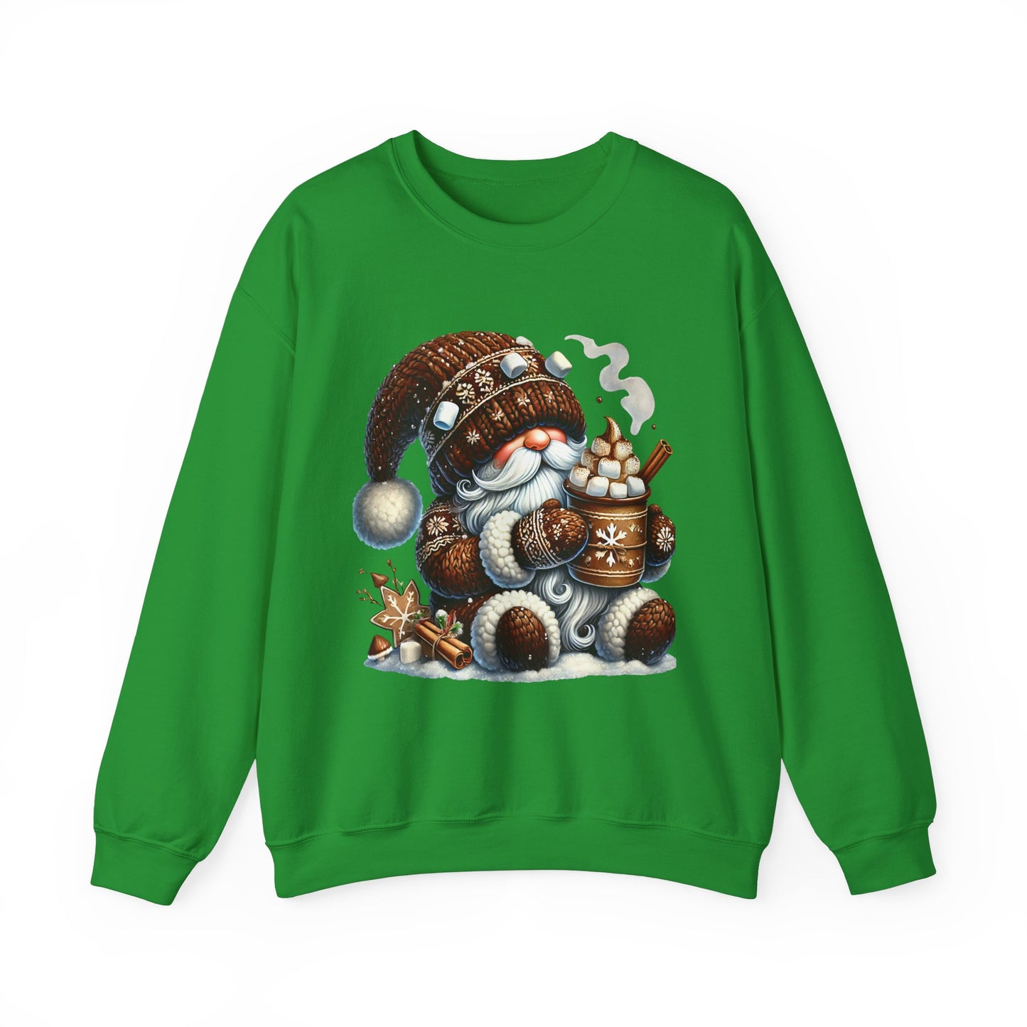 Cozy 'Hot Cocoa Vibes' Gnome Long Sleeve Sweatshirt