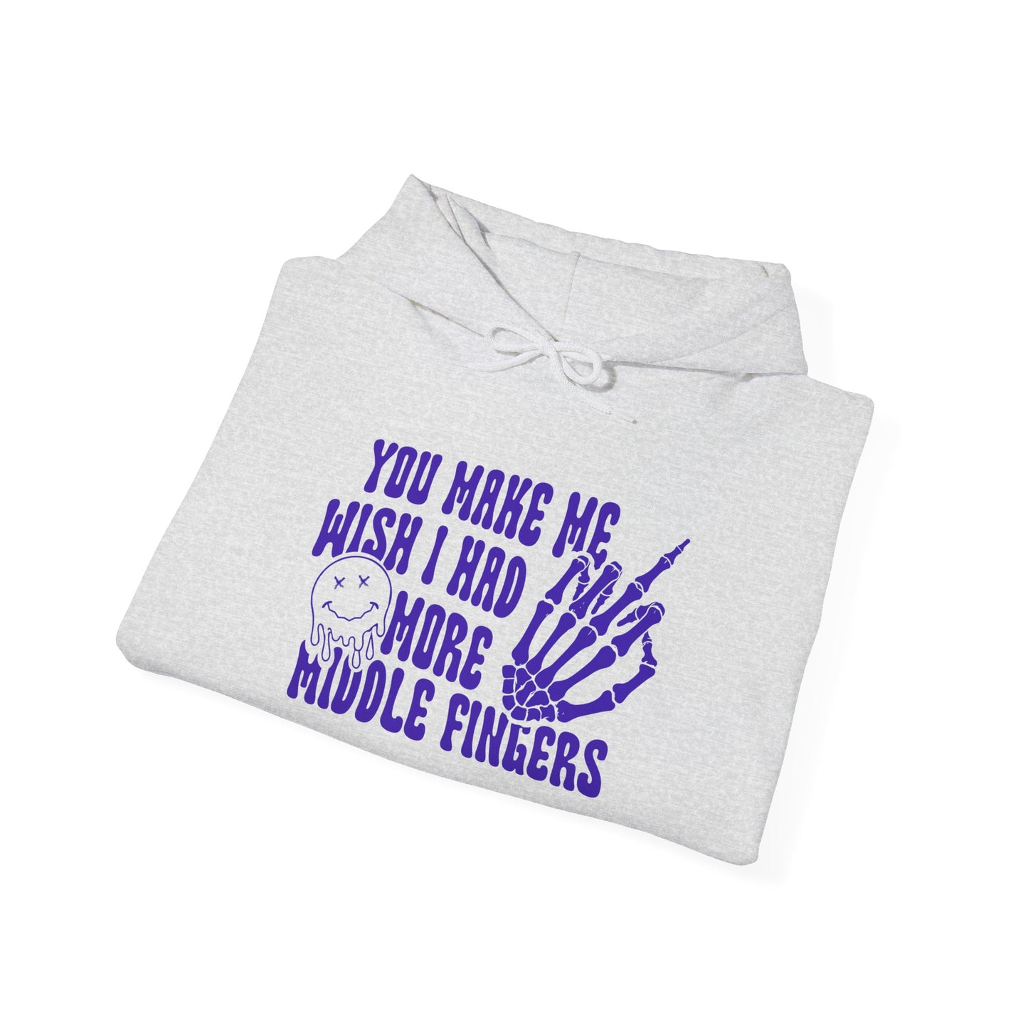 Skeleton Middle Finger Unisex Hoodie – 'Wish I Had More Middle Fingers'"