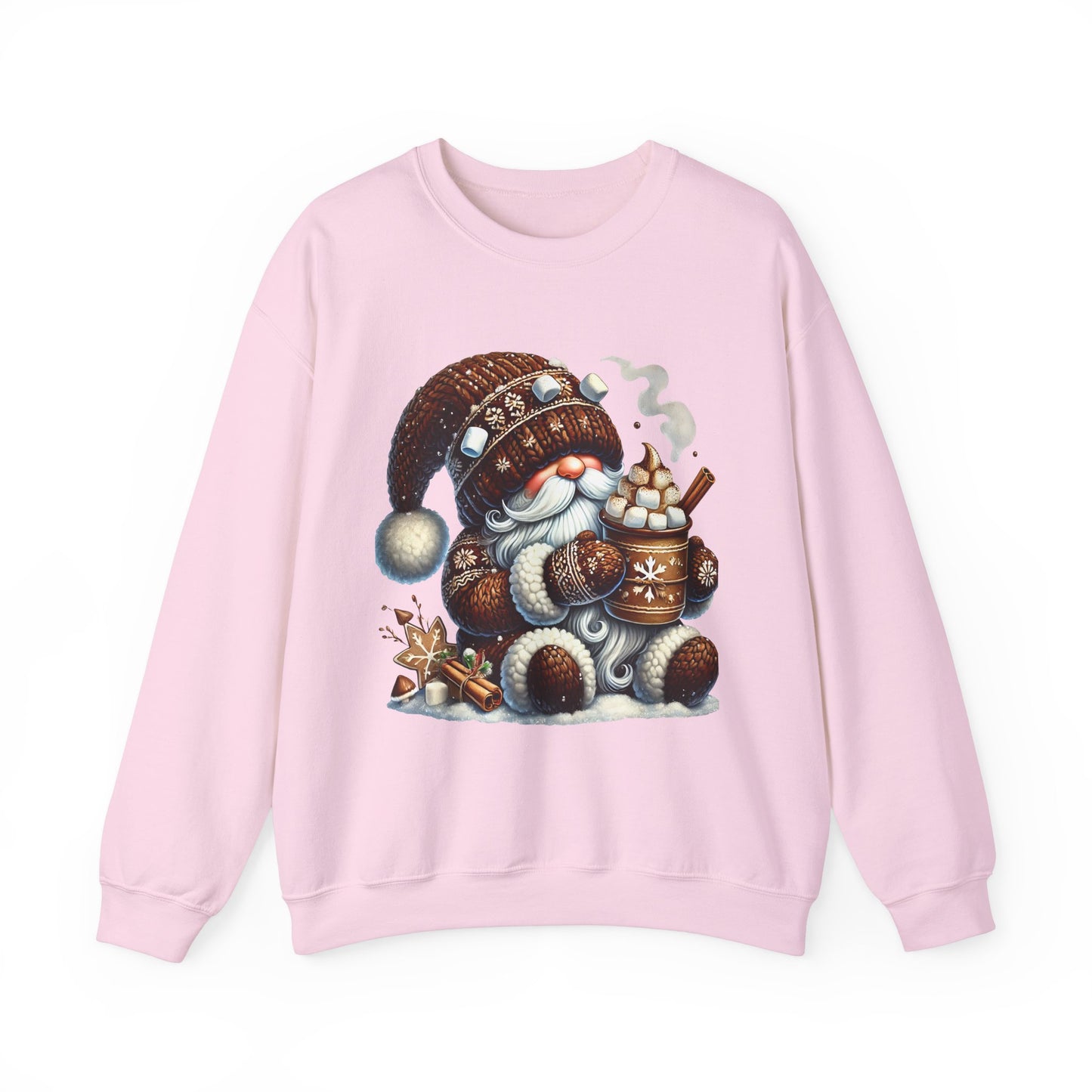 Cozy 'Hot Cocoa Vibes' Gnome Long Sleeve Sweatshirt