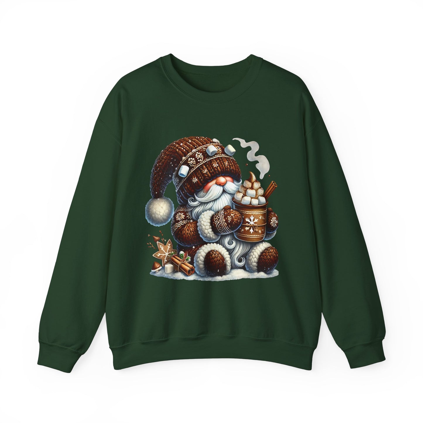 Cozy 'Hot Cocoa Vibes' Gnome Long Sleeve Sweatshirt