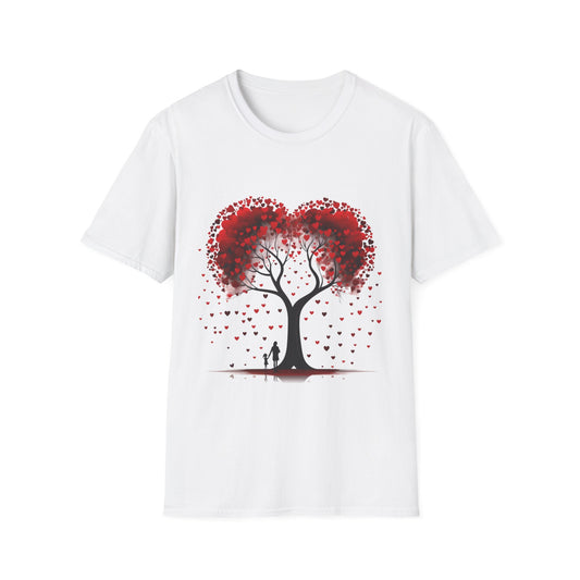 "Love Blossoms Valentine's Day T-Shirt – Heart Tree Design"