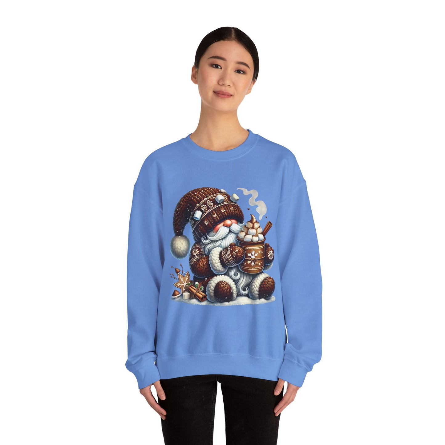 Cozy 'Hot Cocoa Vibes' Gnome Long Sleeve Sweatshirt