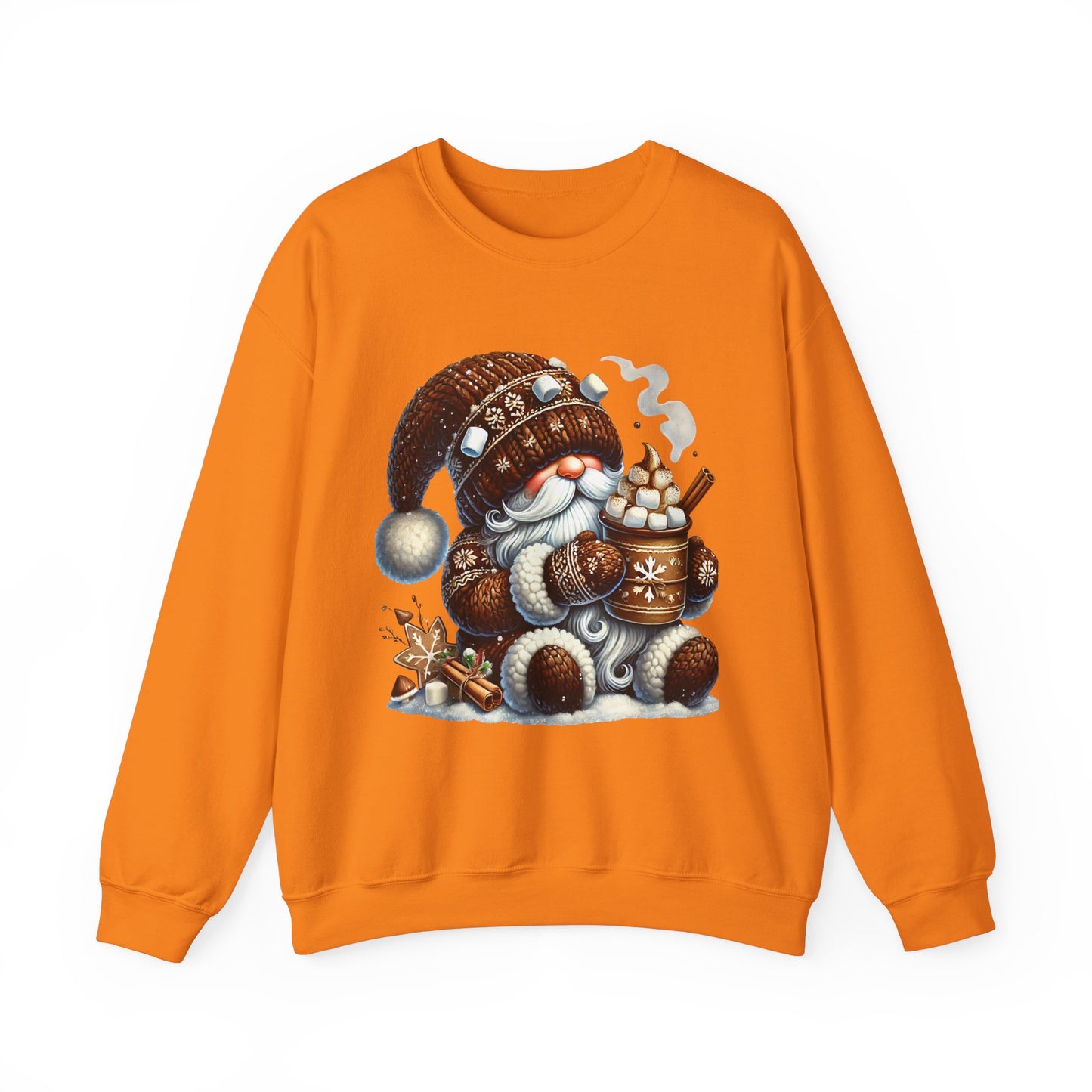 Cozy 'Hot Cocoa Vibes' Gnome Long Sleeve Sweatshirt