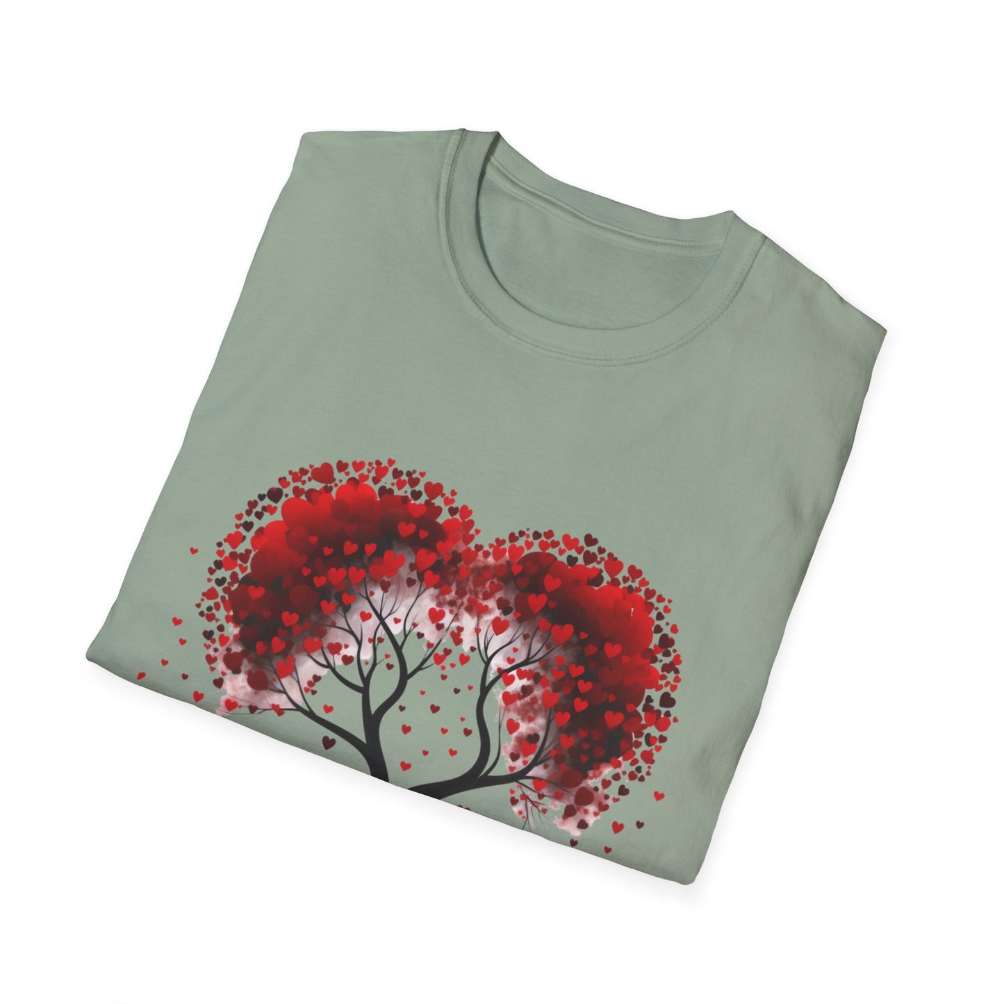 "Love Blossoms Valentine's Day T-Shirt – Heart Tree Design"