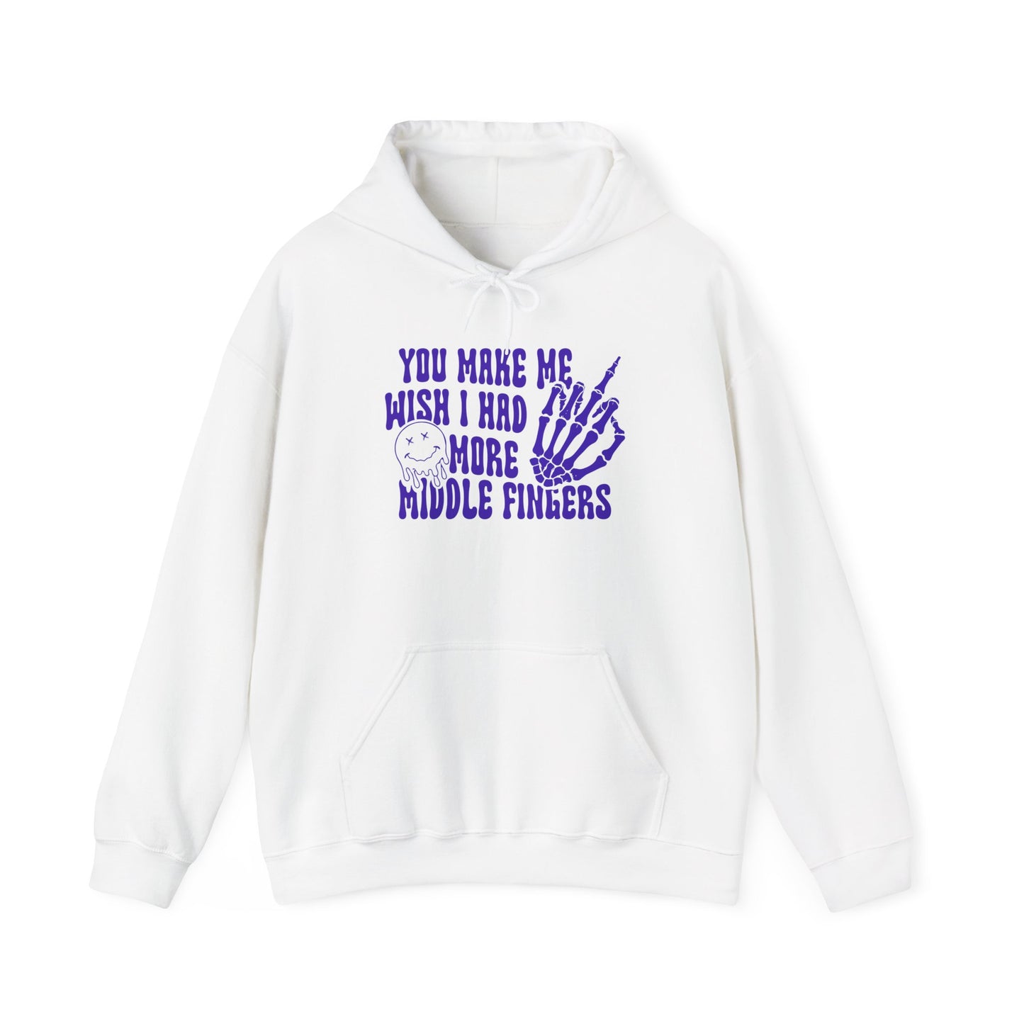 Skeleton Middle Finger Unisex Hoodie – 'Wish I Had More Middle Fingers'"