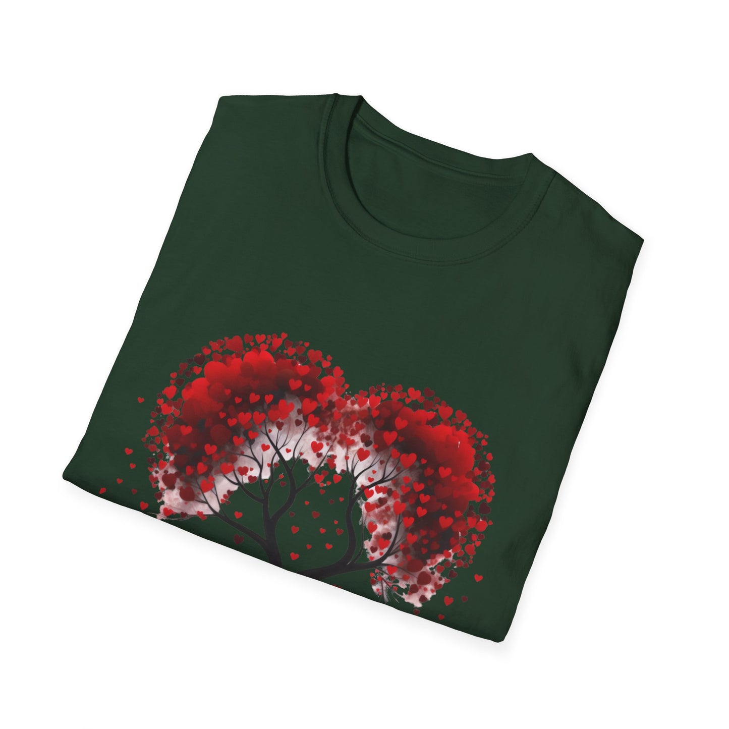 "Love Blossoms Valentine's Day T-Shirt – Heart Tree Design"