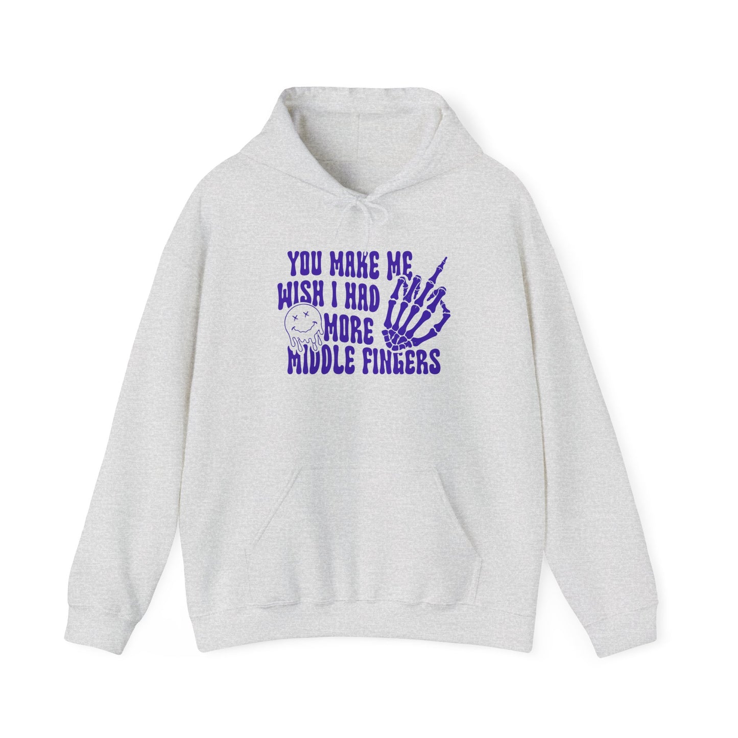 Skeleton Middle Finger Unisex Hoodie – 'Wish I Had More Middle Fingers'"