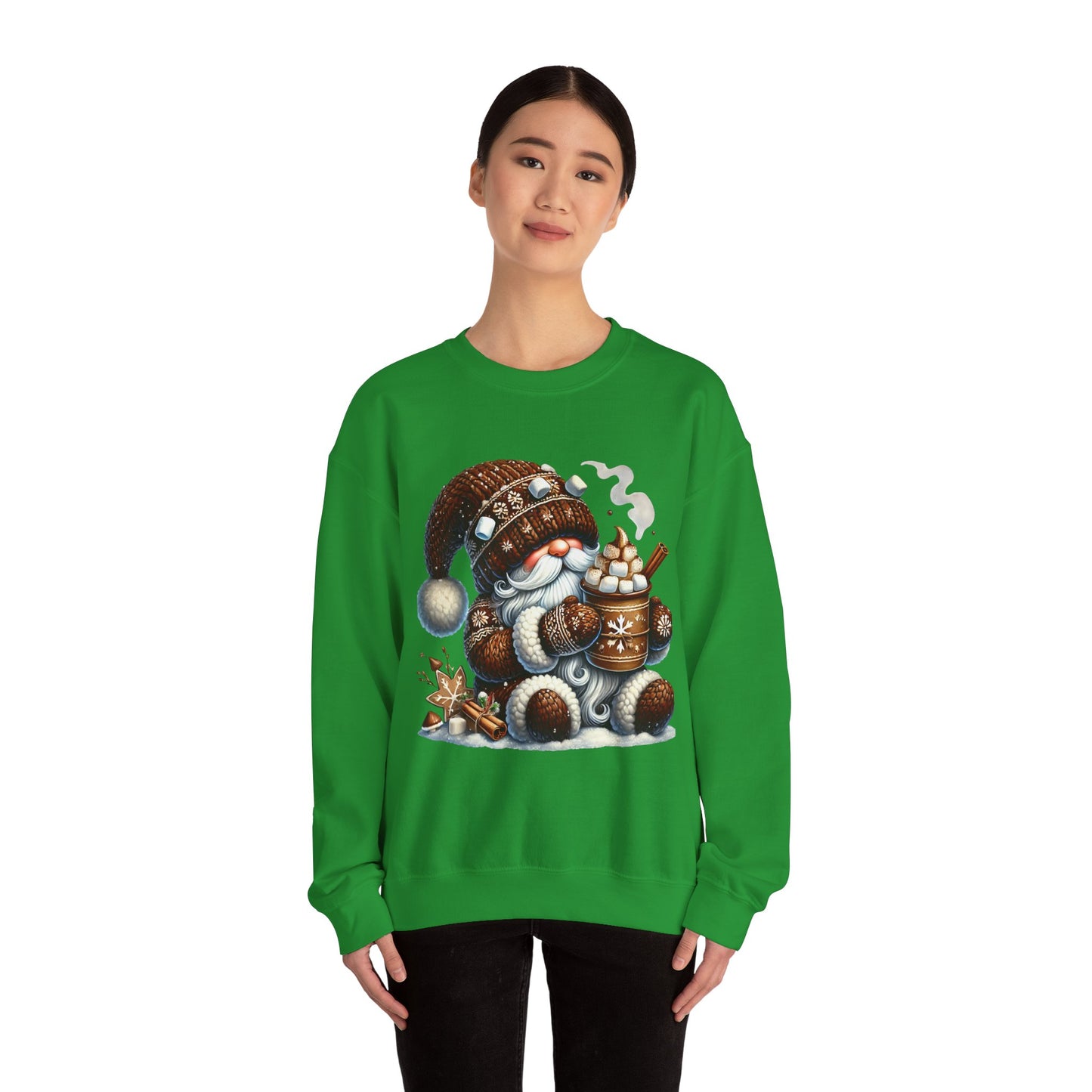 Cozy 'Hot Cocoa Vibes' Gnome Long Sleeve Sweatshirt