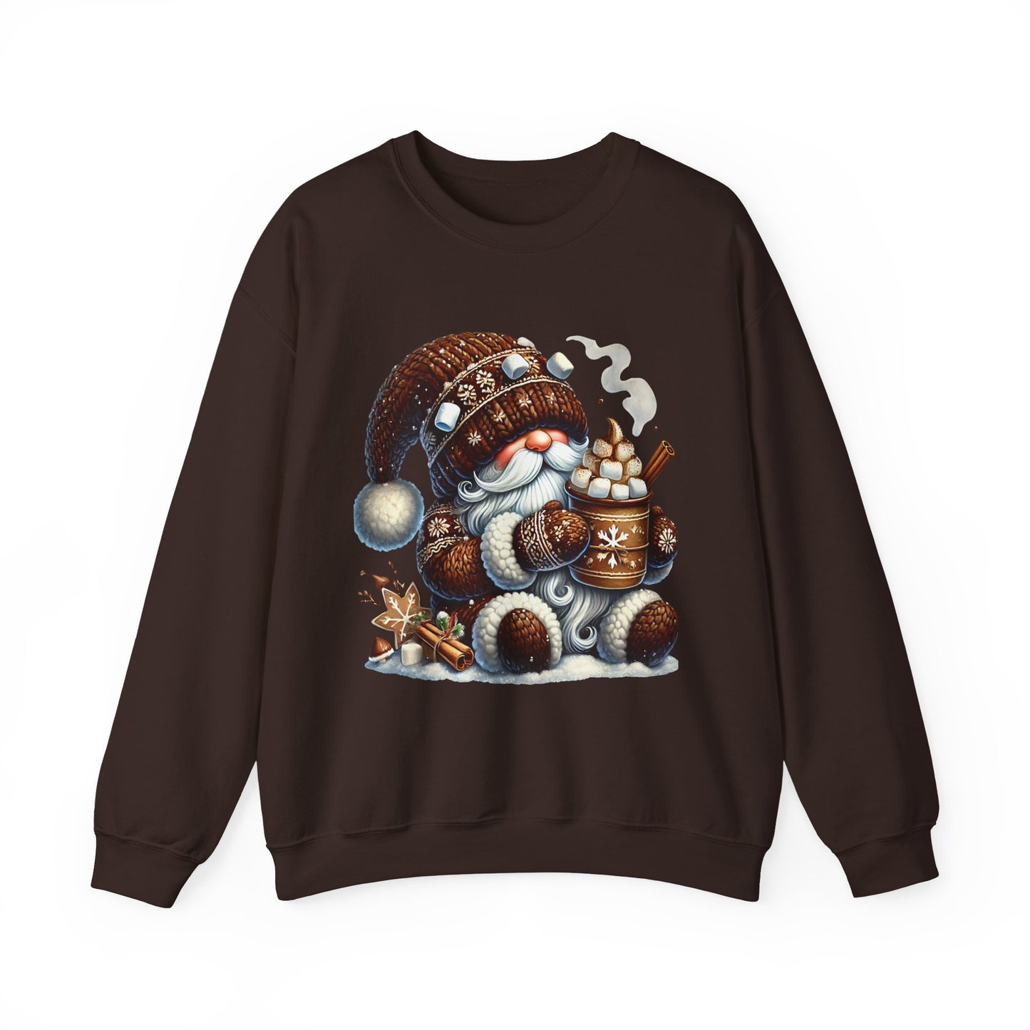 Cozy 'Hot Cocoa Vibes' Gnome Long Sleeve Sweatshirt