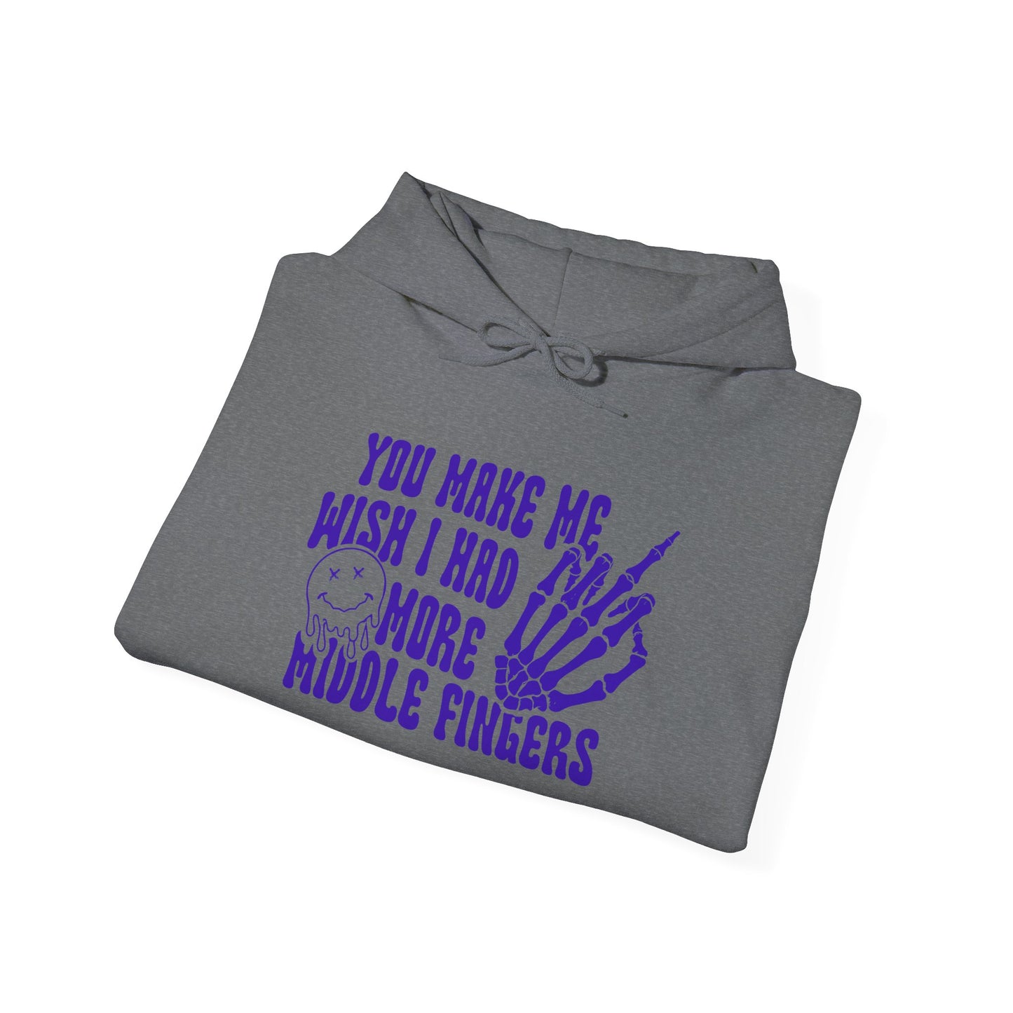 Skeleton Middle Finger Unisex Hoodie – 'Wish I Had More Middle Fingers'"