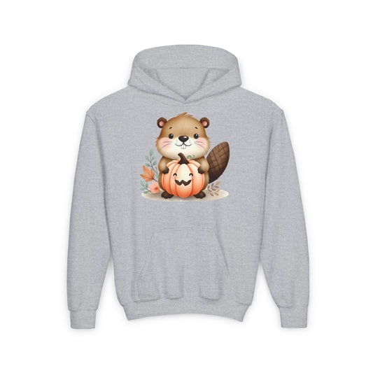 Fall Fun Beaver Kids Heavy Blend Hooded Sweatshirt