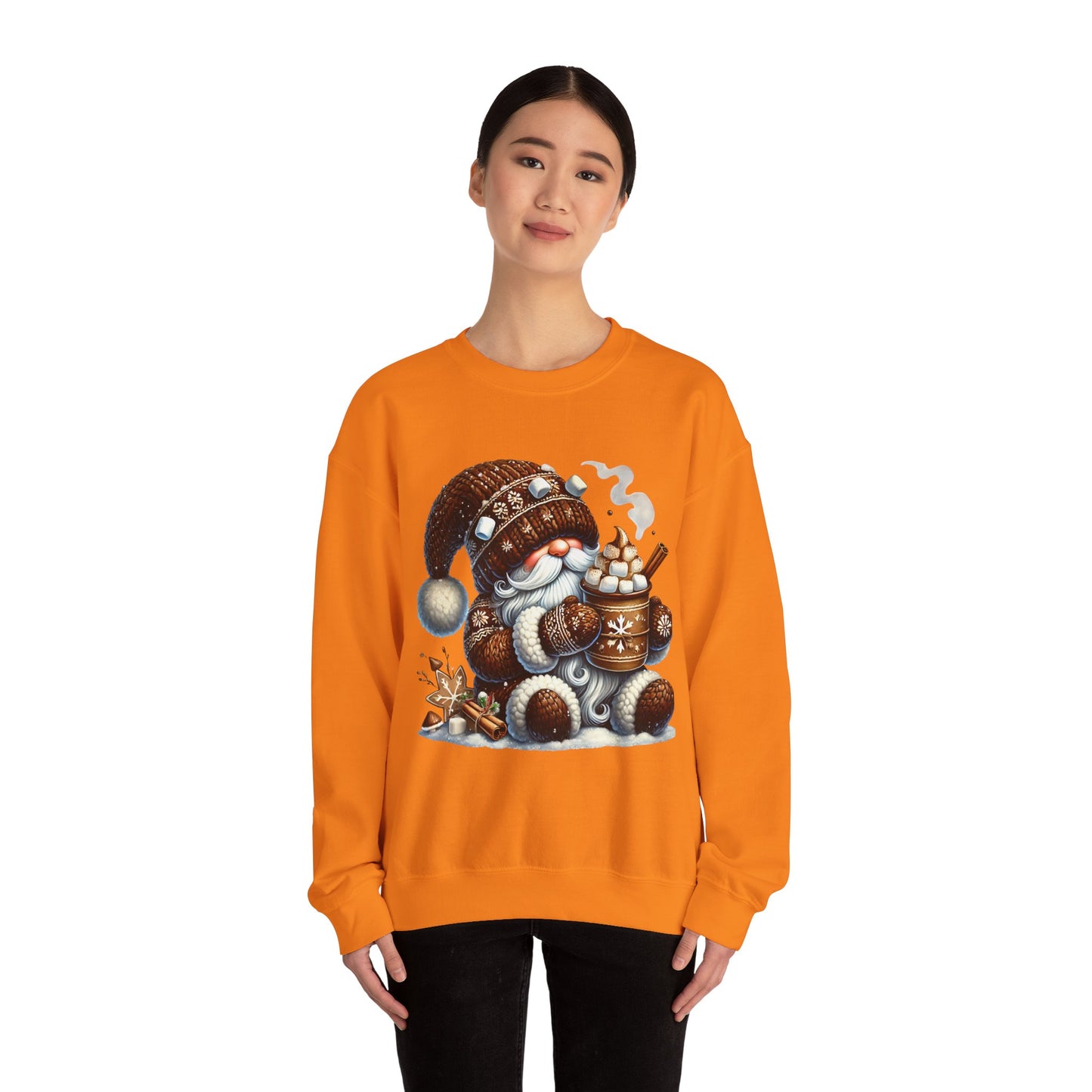 Cozy 'Hot Cocoa Vibes' Gnome Long Sleeve Sweatshirt