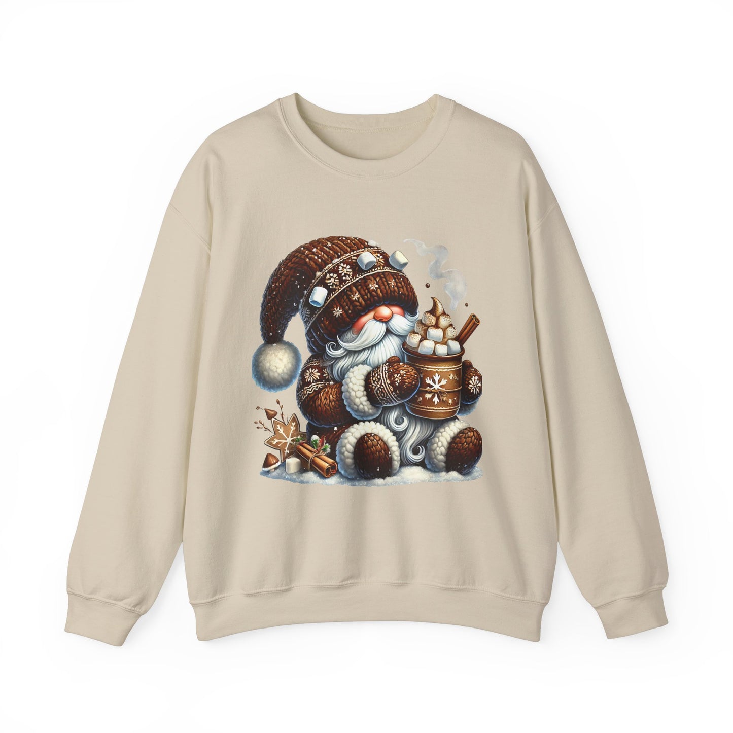 Cozy 'Hot Cocoa Vibes' Gnome Long Sleeve Sweatshirt