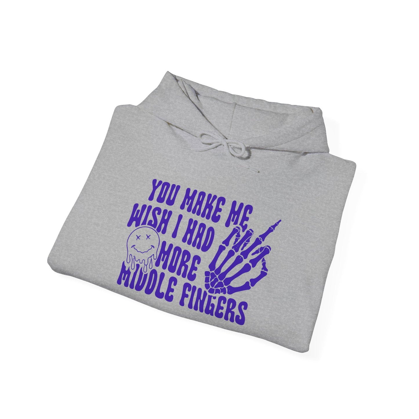 Skeleton Middle Finger Unisex Hoodie – 'Wish I Had More Middle Fingers'"