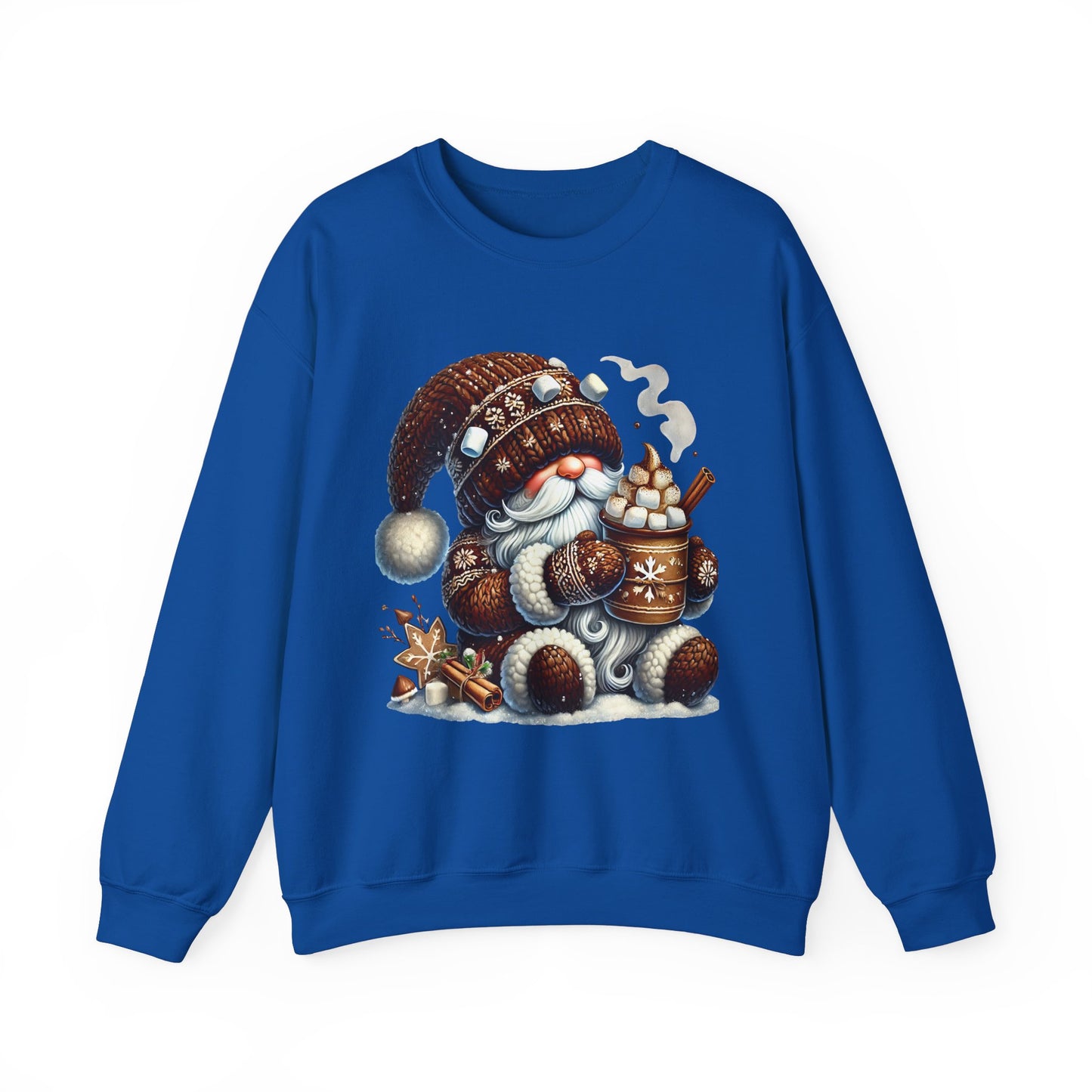 Cozy 'Hot Cocoa Vibes' Gnome Long Sleeve Sweatshirt