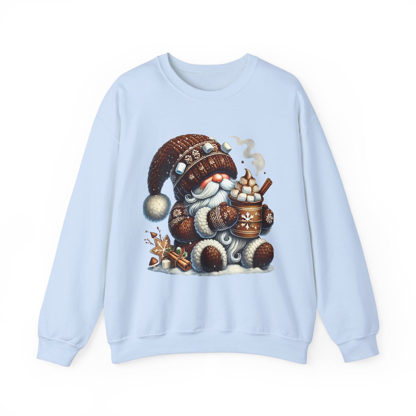 Cozy 'Hot Cocoa Vibes' Gnome Long Sleeve Sweatshirt