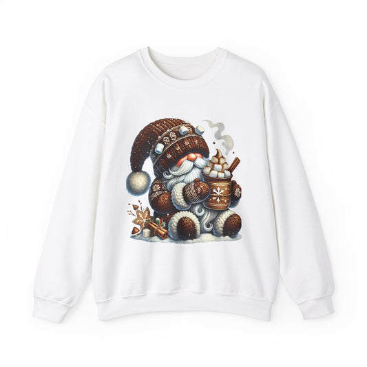 Cozy 'Hot Cocoa Vibes' Gnome Long Sleeve Sweatshirt