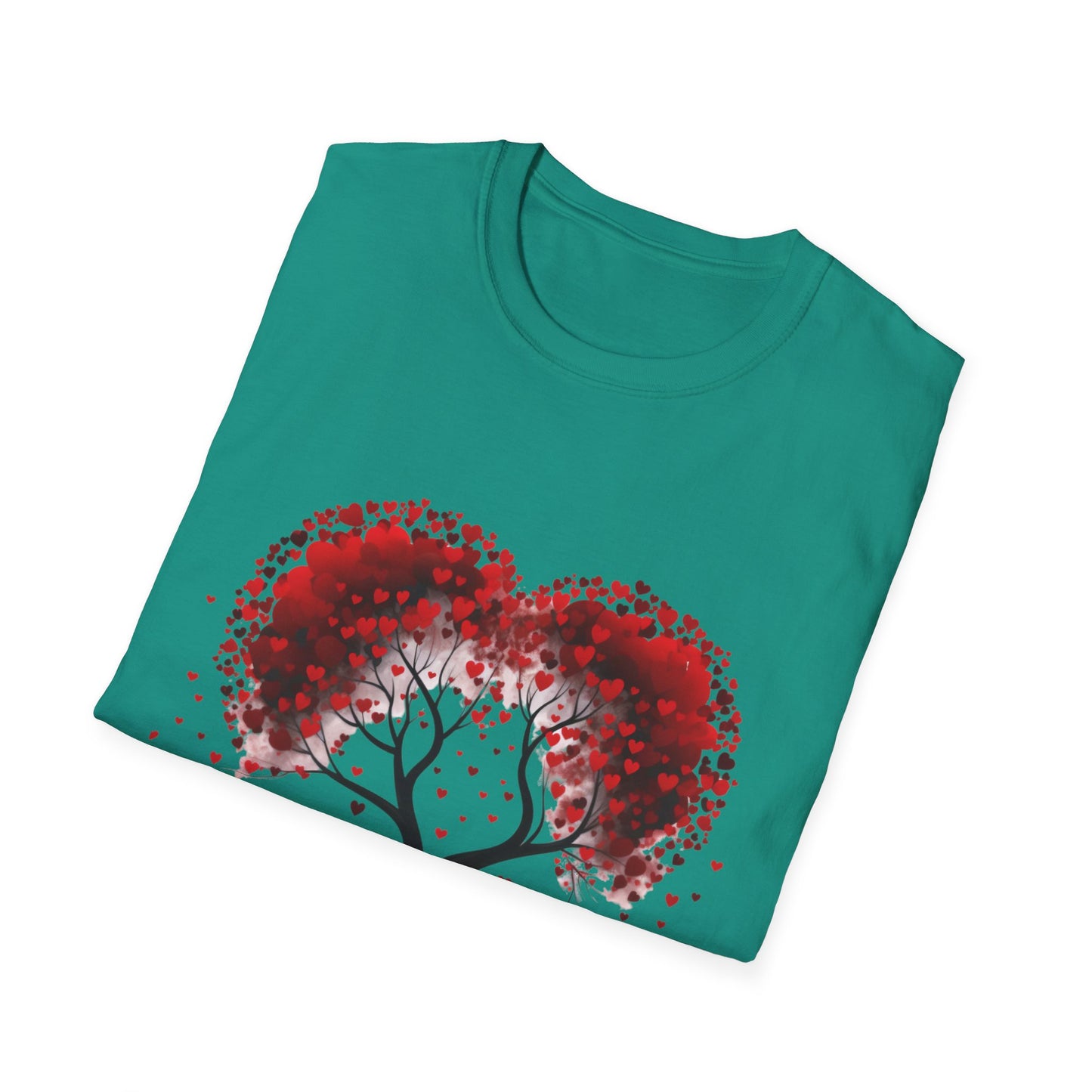 "Love Blossoms Valentine's Day T-Shirt – Heart Tree Design"