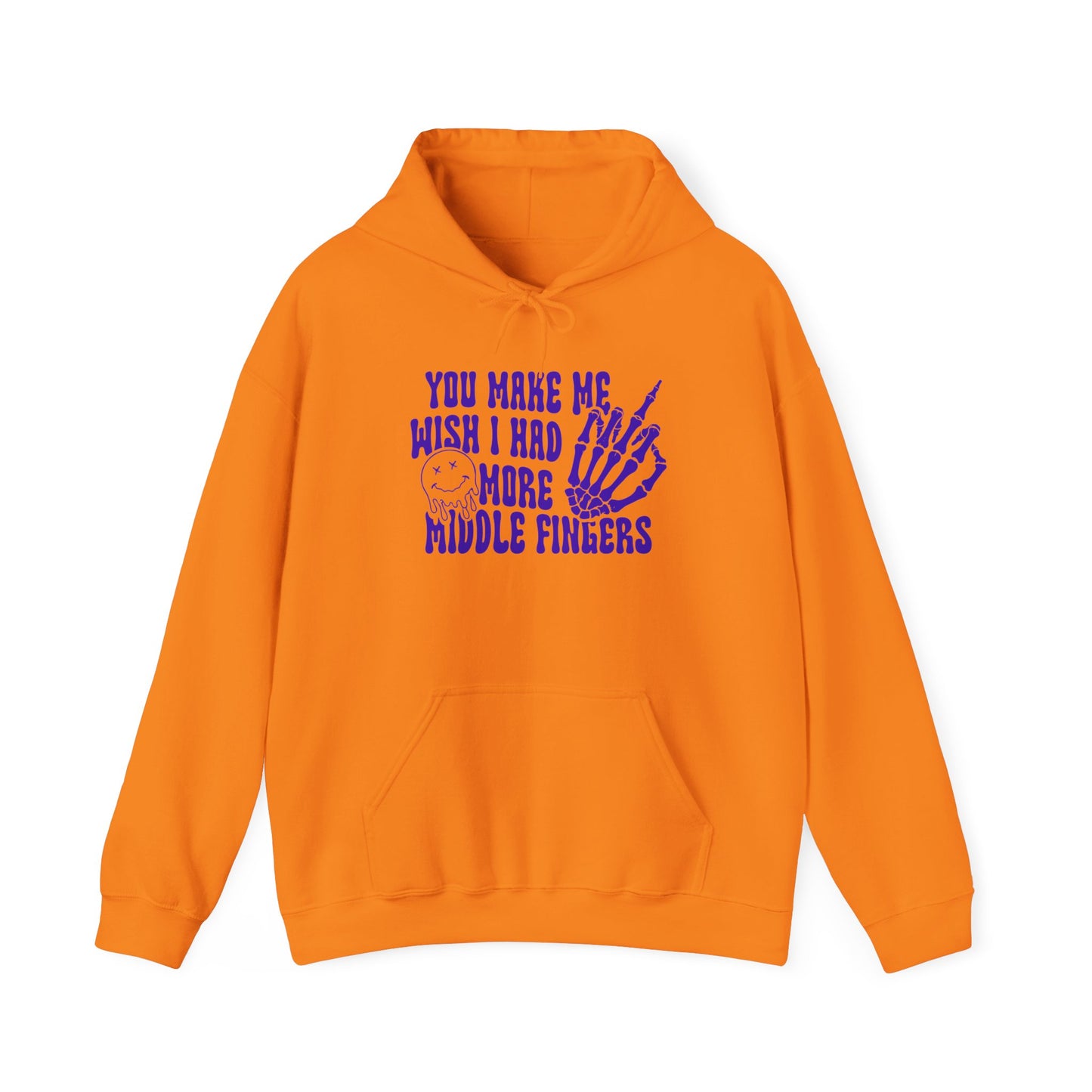 Skeleton Middle Finger Unisex Hoodie – 'Wish I Had More Middle Fingers'"