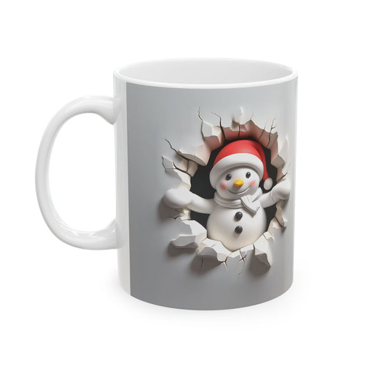 Peek-A-Boo Snowman 11oz Coffee Mug – Festive Fun from Every Side!